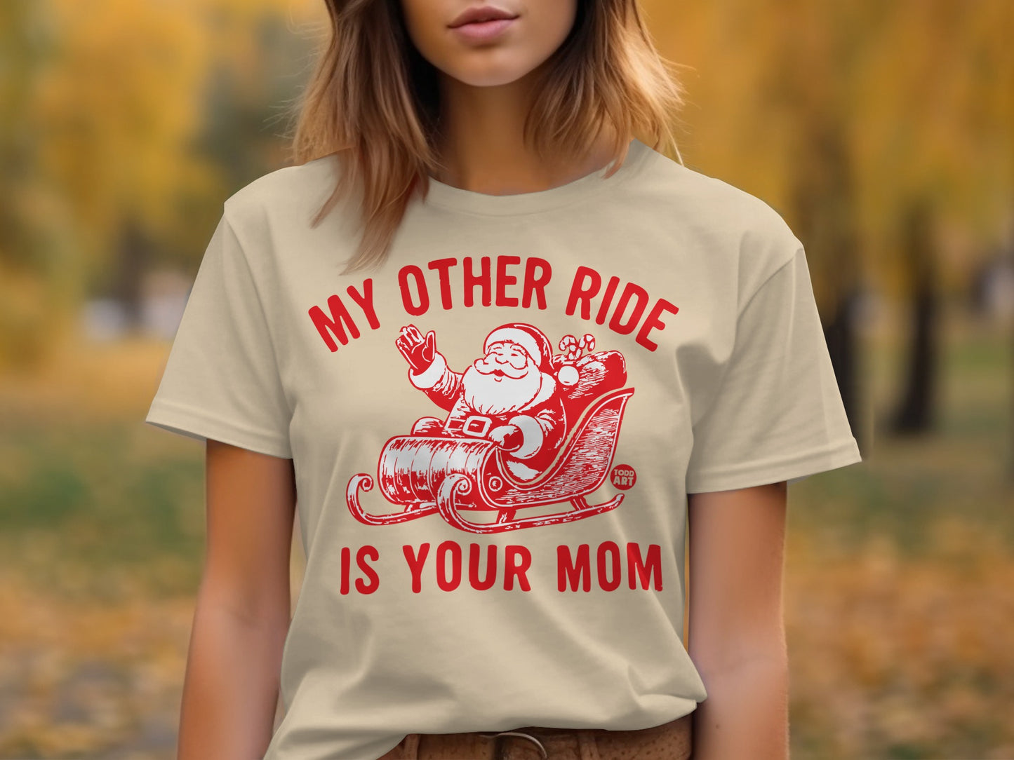 Santa Claus My Other Ride Is Your Mom Funny Shirt