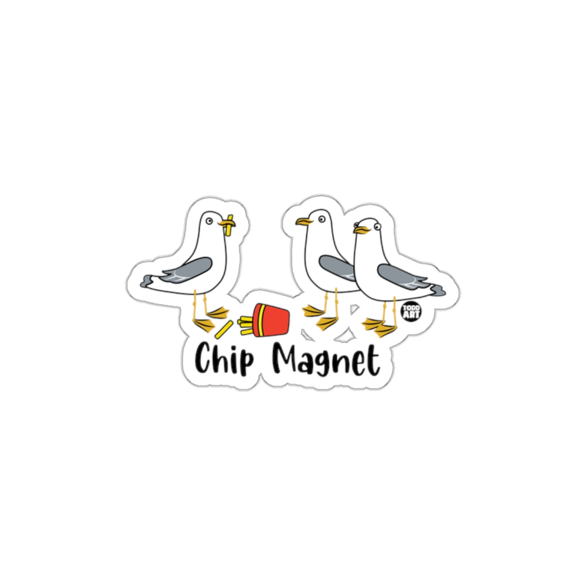 Cute Seagulls Chip Magnet Vinyl Sticker for Laptops