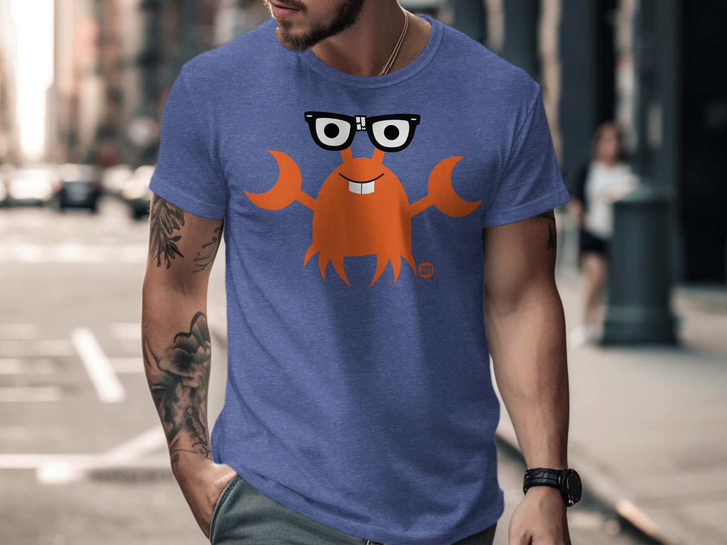 Funny Crab with Glasses Cool Character Graphic Tee