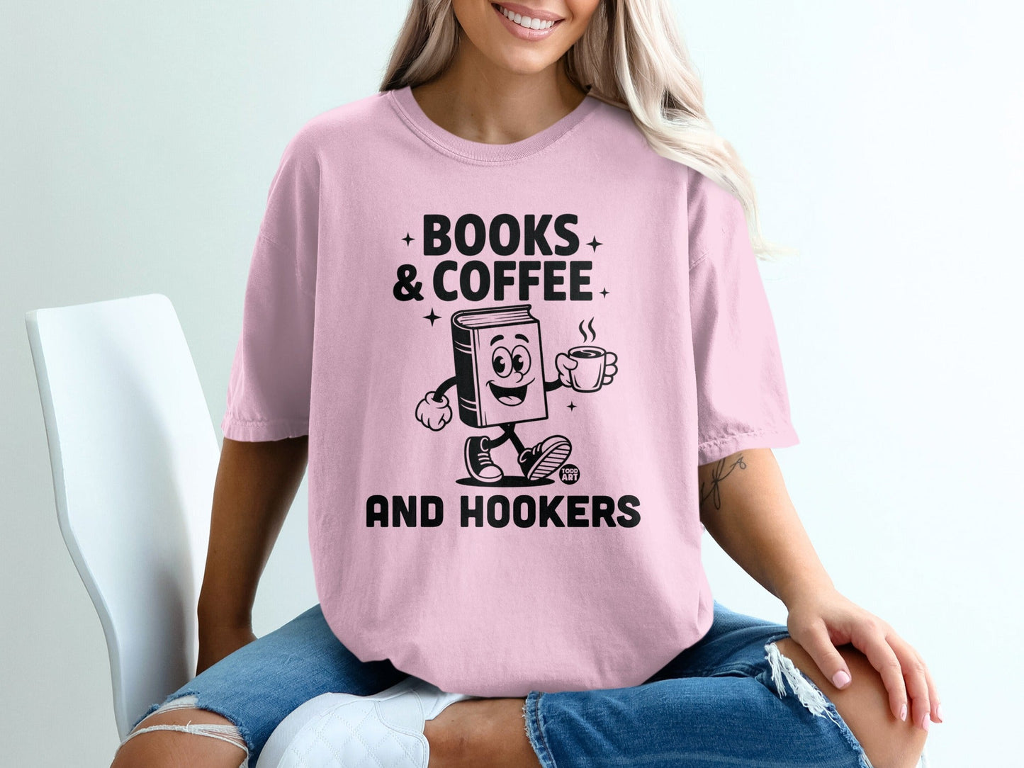 Books Coffee and Hookers Graphic T-Shirt