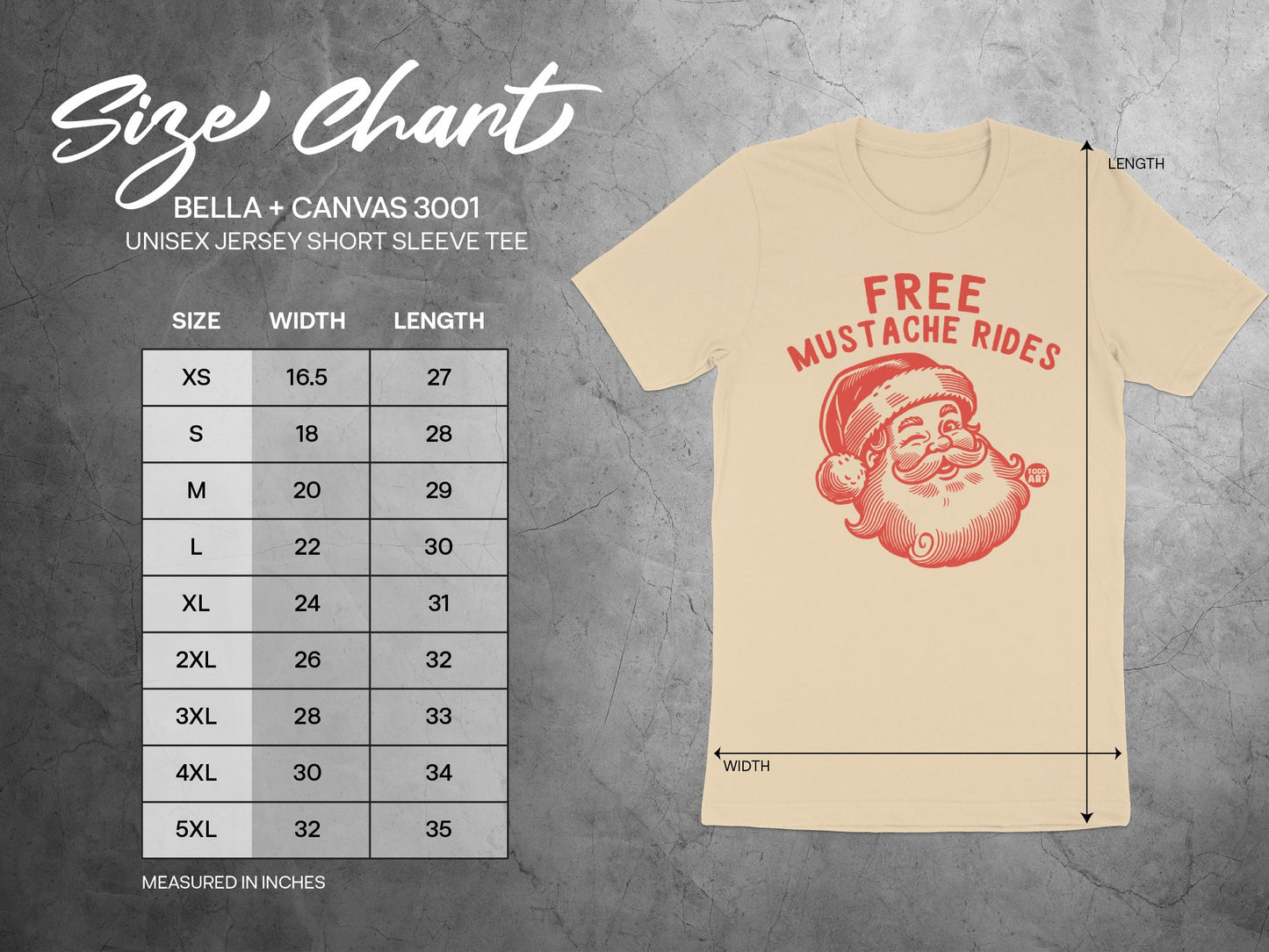 Free Mustache Rides Santa Graphic T-Shirt product