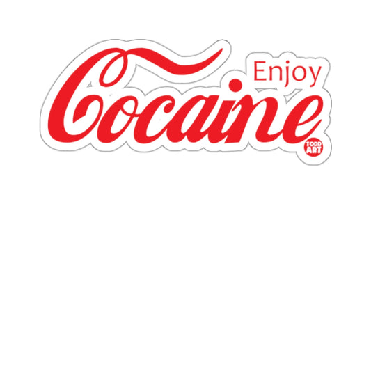 Enjoy Cocaine Sticker with Bold Retro Design
