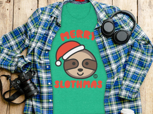 Merry Slothmas Holiday Shirt with Cute Sloth Design