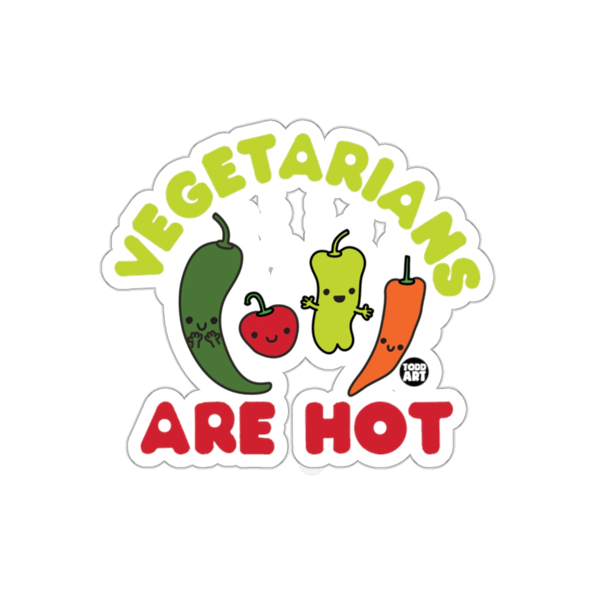 Vegetarians Are Hot Cute Vegetable Sticker