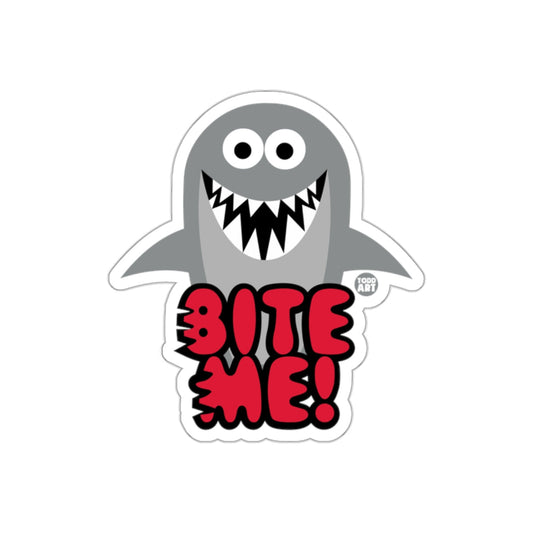 Bite Me Shark Cartoon Todd Art Design Cool Funny sticker