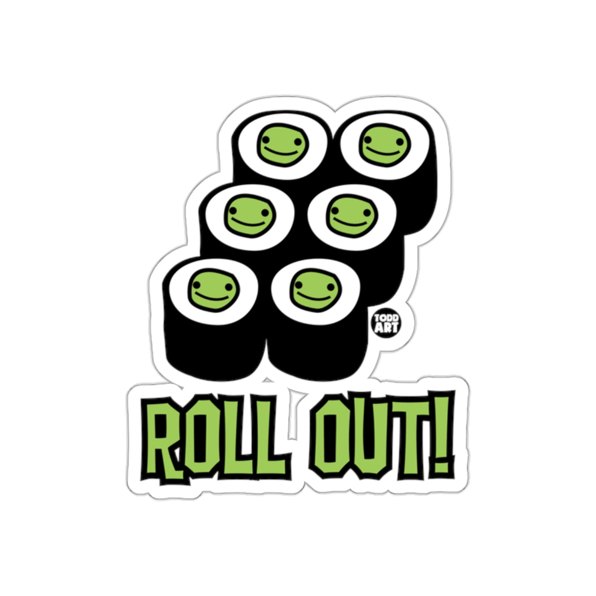 Roll Out! Cute Frog Sushi Sticker for Fun Decor