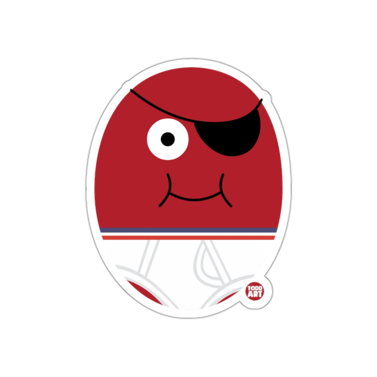 Pirate Smiley Character with Eye Patch Sticker