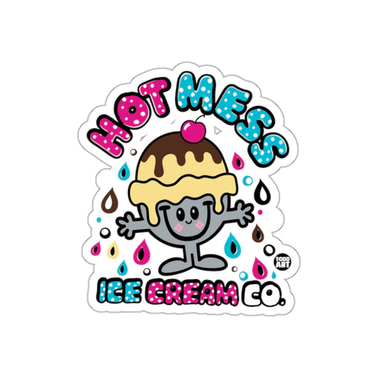 Hot Mess Ice Cream Co. Cute Sticker for Kids