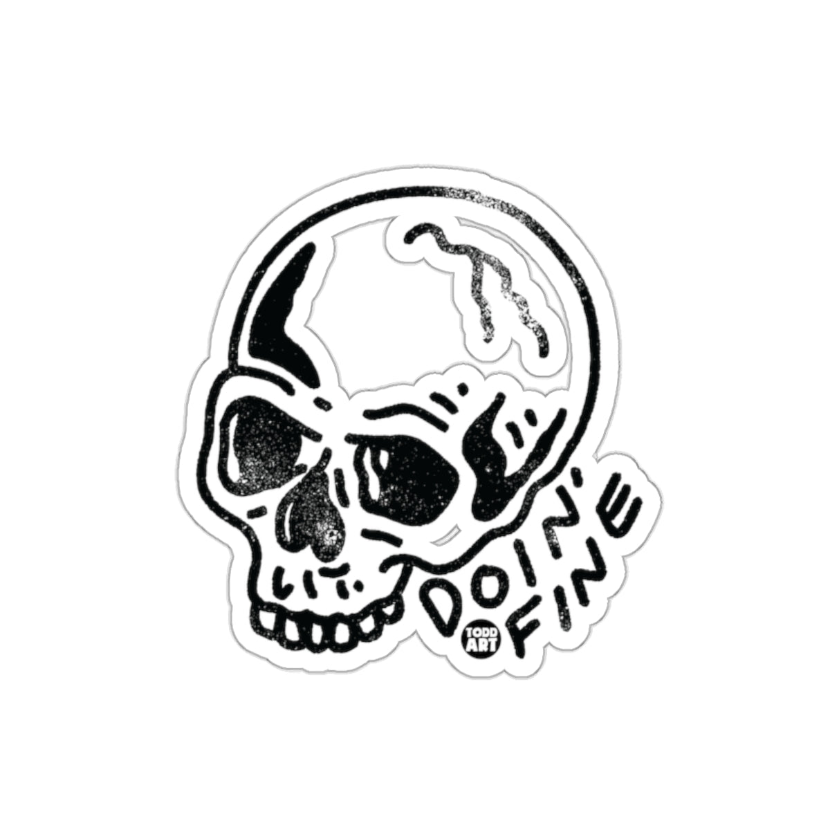 Doing Fine Skull From Todd Art Line Art Design Stickers