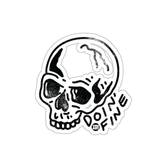 Doing Fine Skull From Todd Art Line Art Design sticker