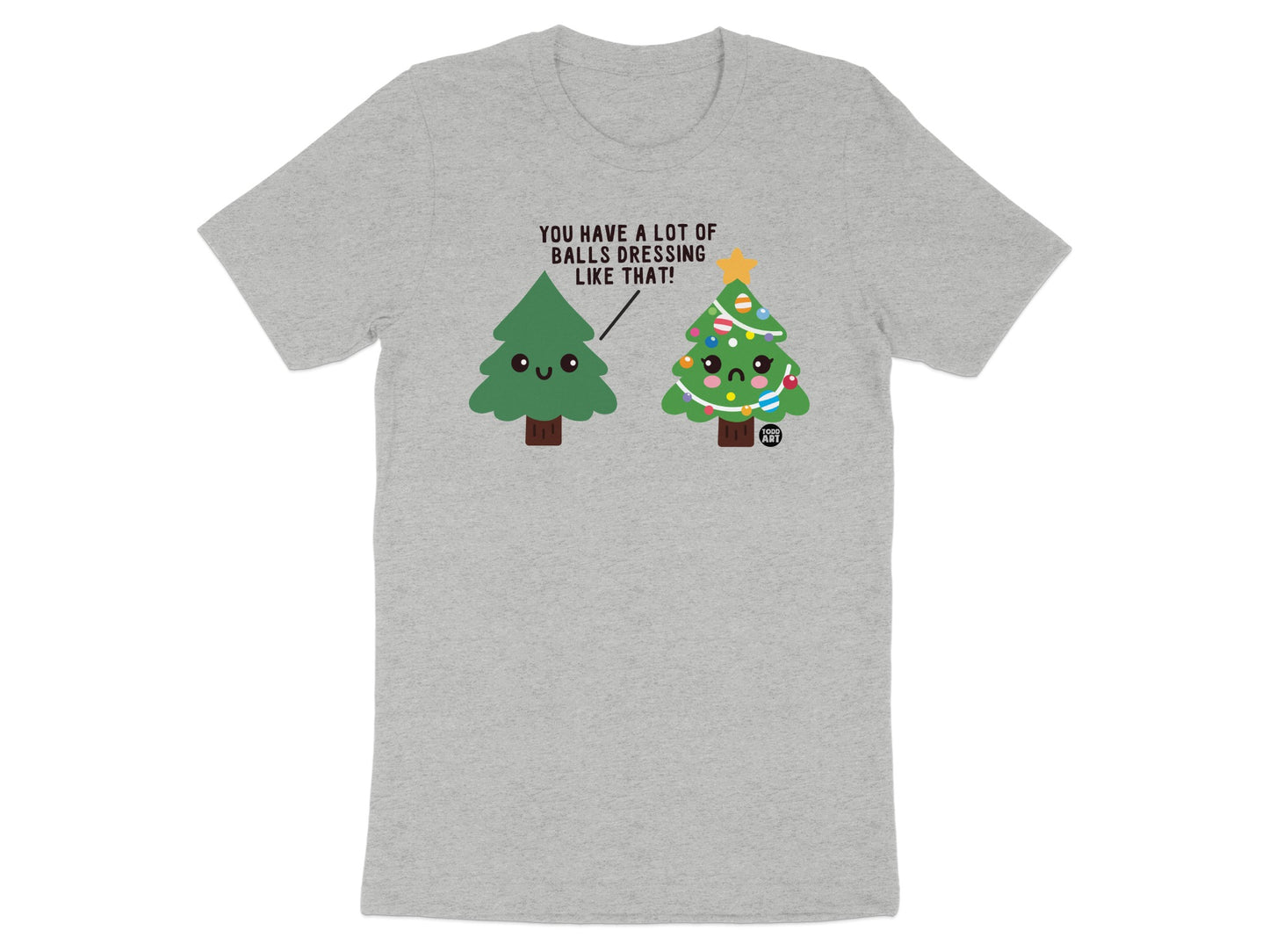 Funny Christmas Trees with Ornaments Graphic T-shirt