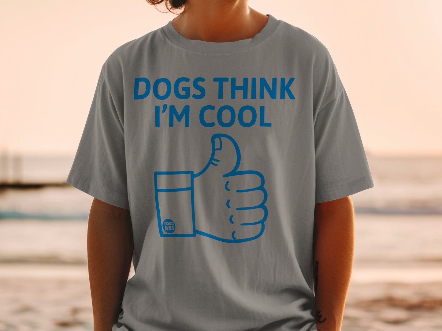 Dogs Think I'm Cool Thumbs Up Graphic T-Shirt