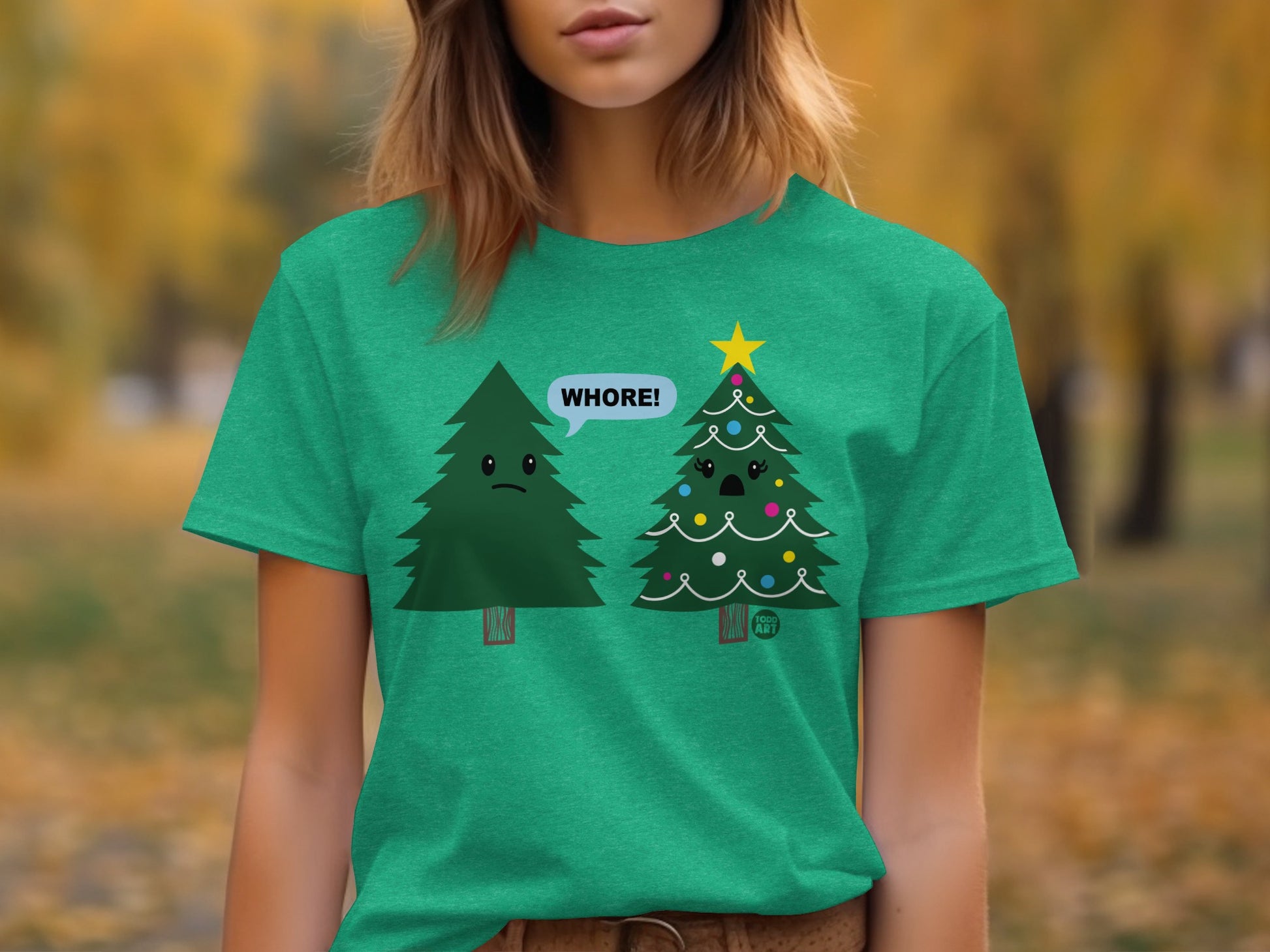Funny Christmas Tree Graphic Women's T-shirt Product