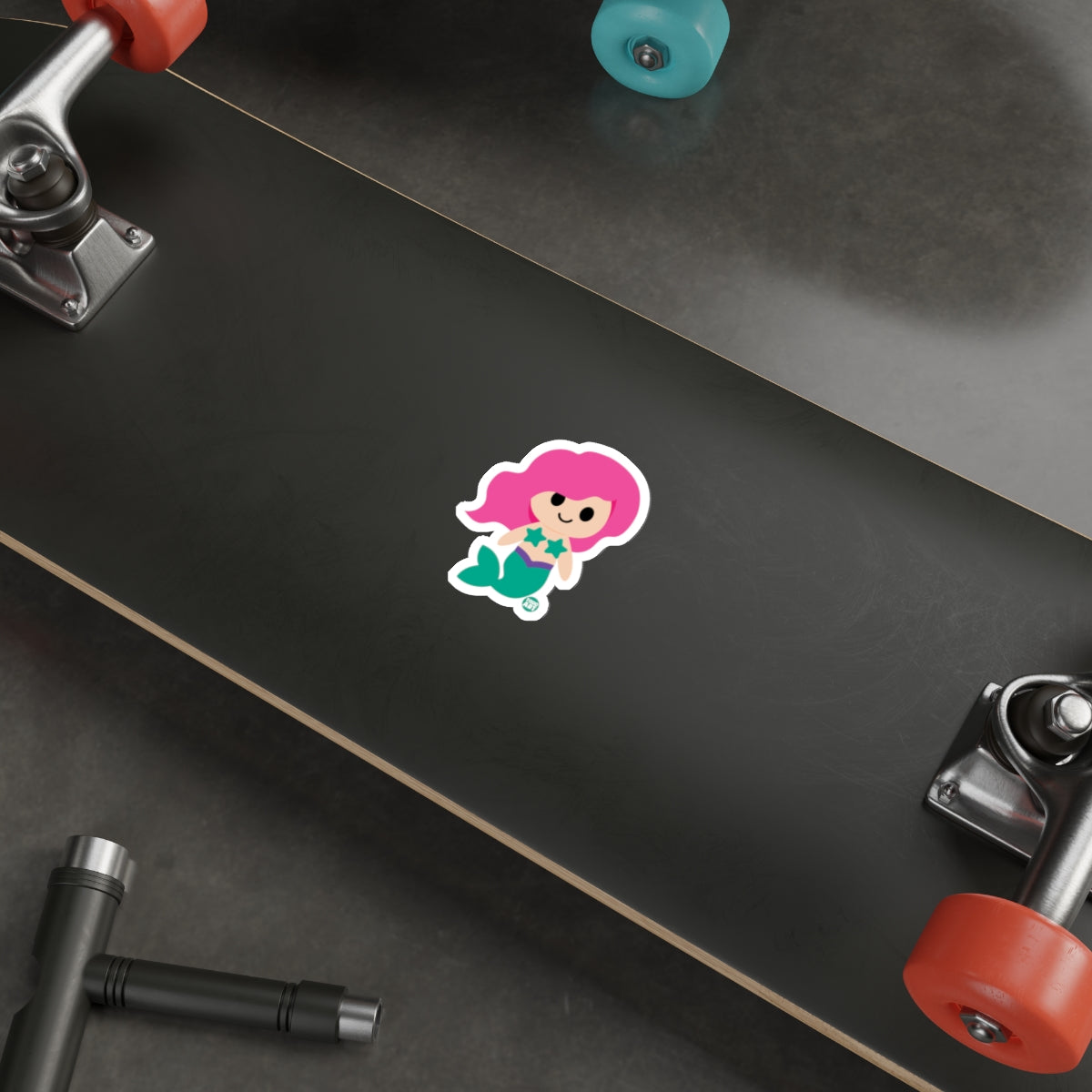 Cute Mermaid Cartoon Decal for Skateboards and Laptops
