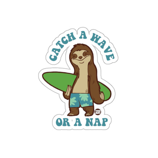 Catch Wave Or Nap Sloth with Surfboard Funny Stickers