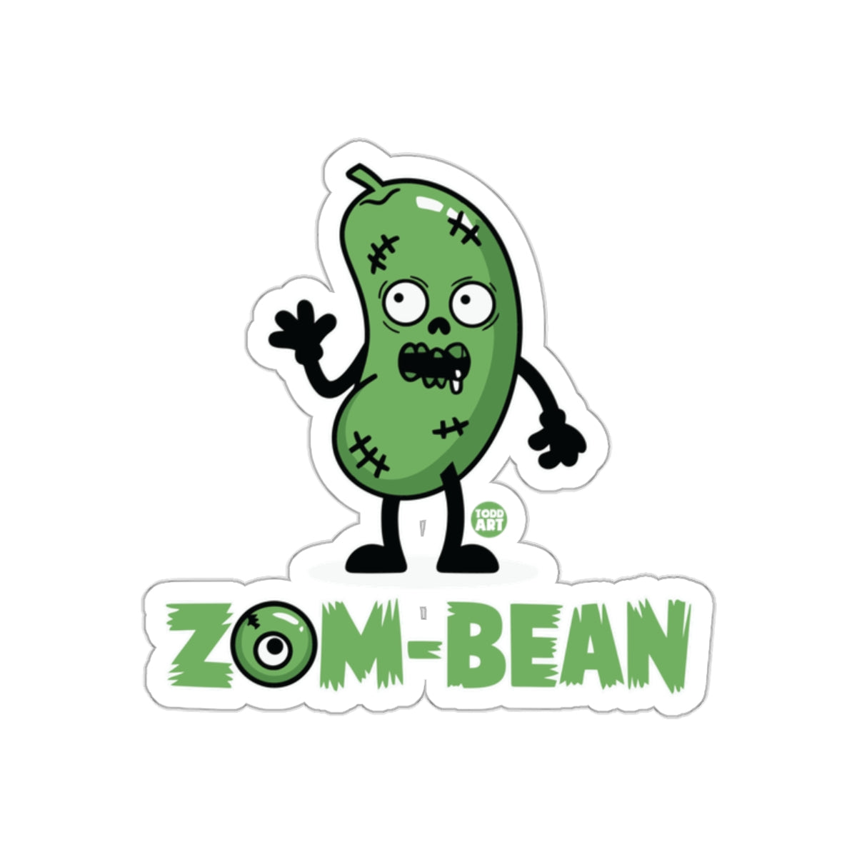 Zom-Bean Character Illustration Sticker Design Product