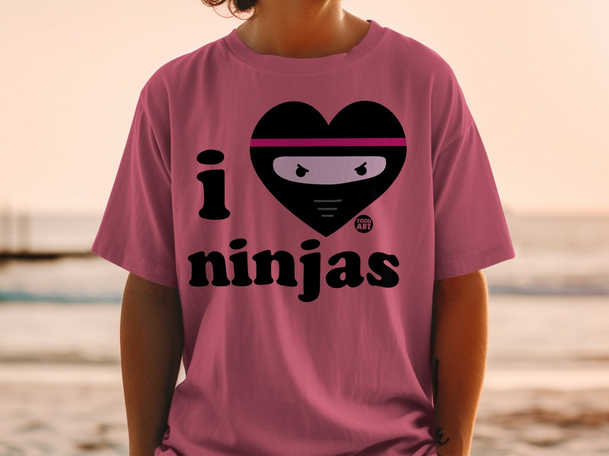I Love Ninjas Graphic T-Shirt for Ninja Fans