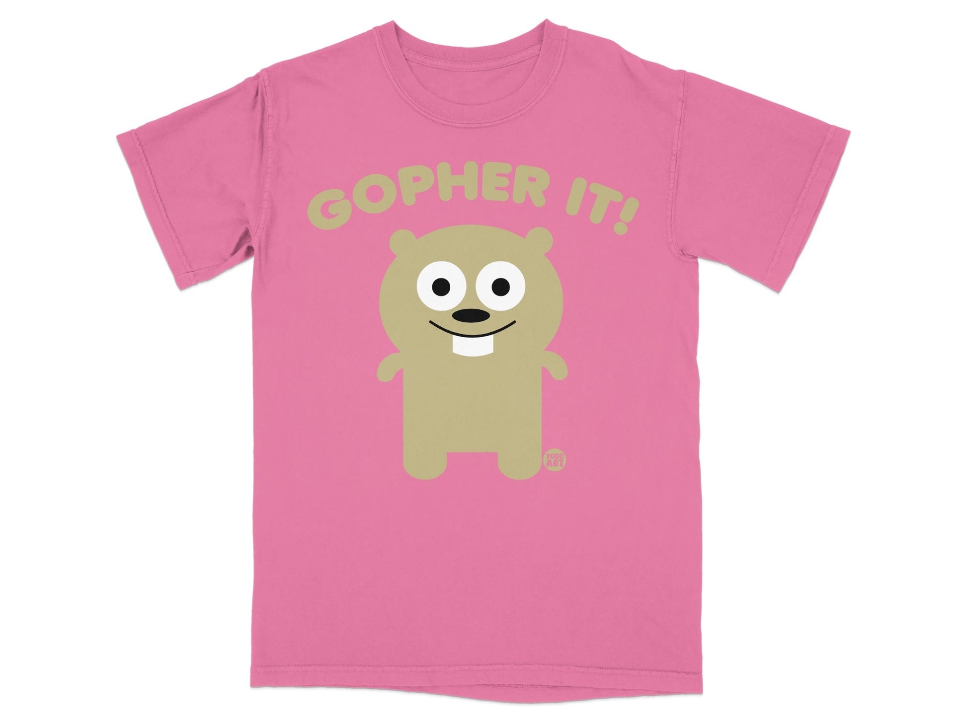 Gopher It Cartoon Gopher Character Pink T-shirt Product