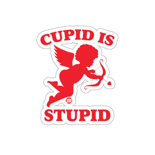 CUPID IS STUPID Red Silhouette Sticker Product