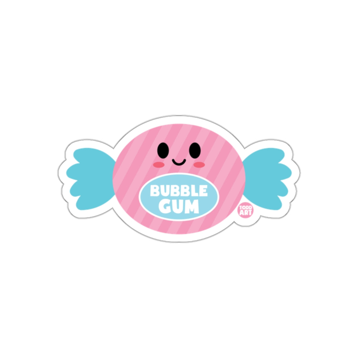 Cute Bubble Gum Kawaii Candy Sticker with Smiling Face