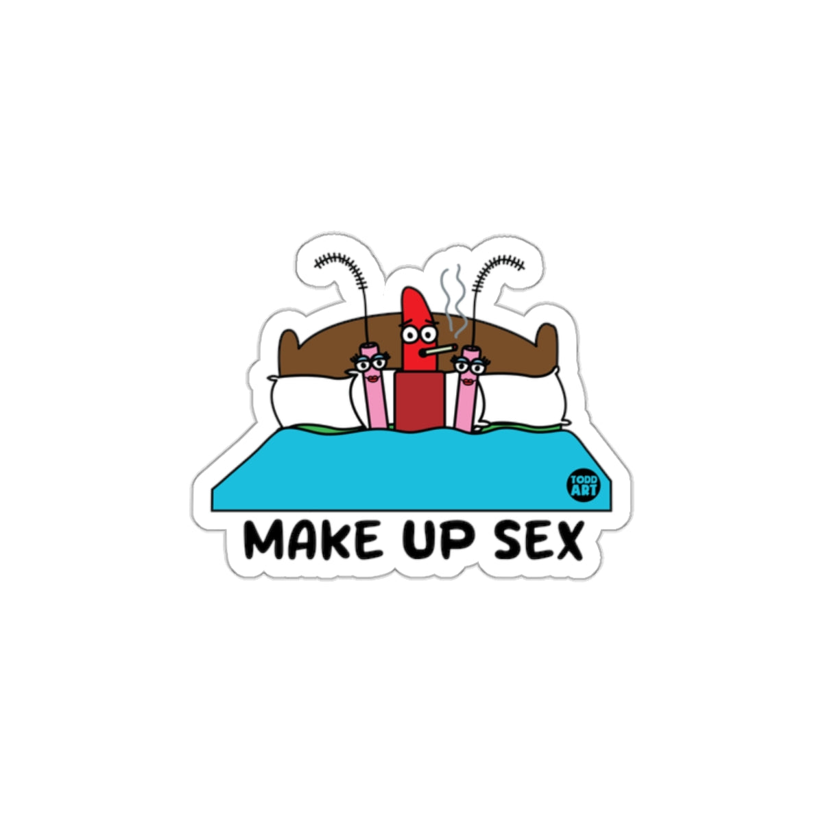 Make Up Sex Funny Cartoon Humorous Sticker for Decor