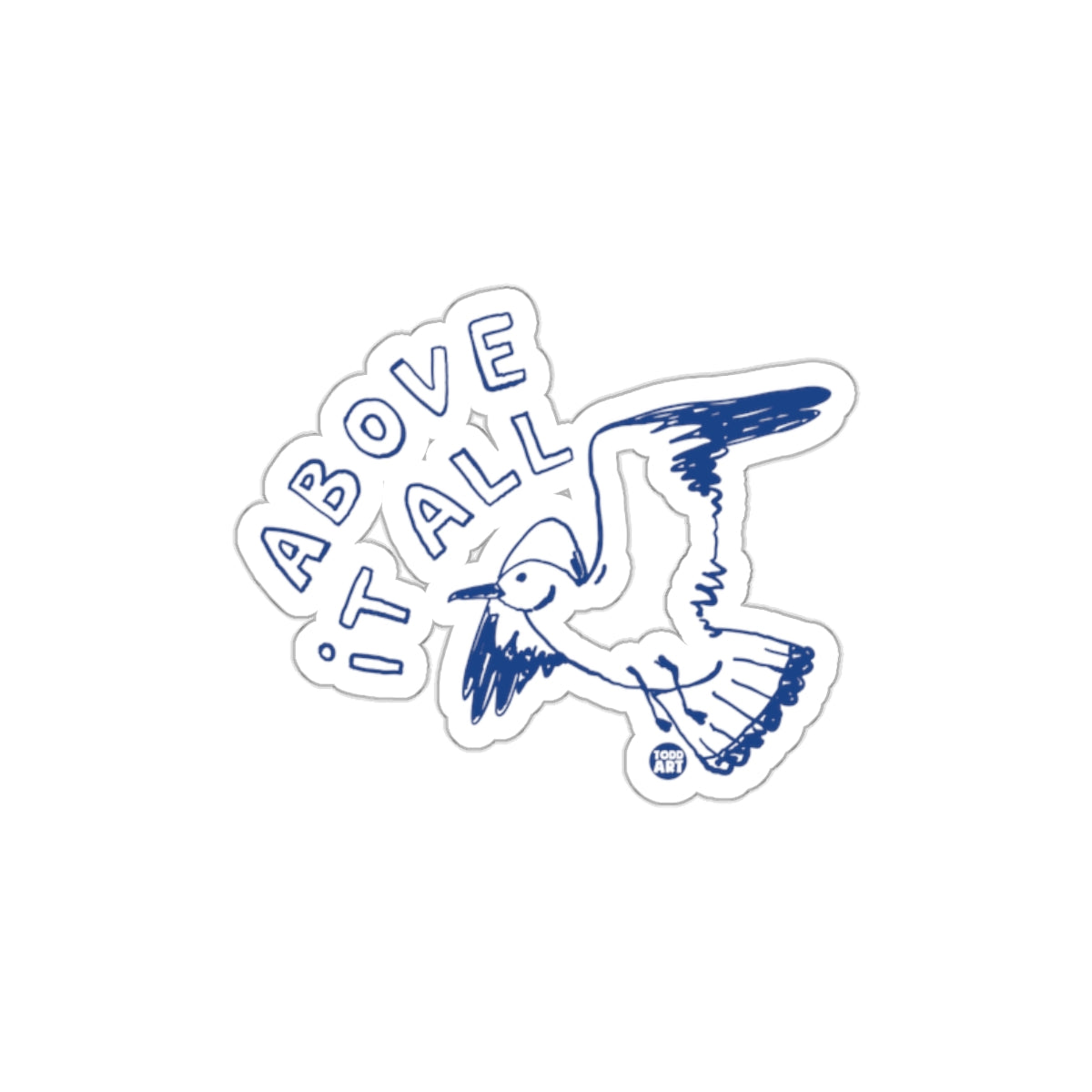 Above It All Seagull with Wings Spread Sticker