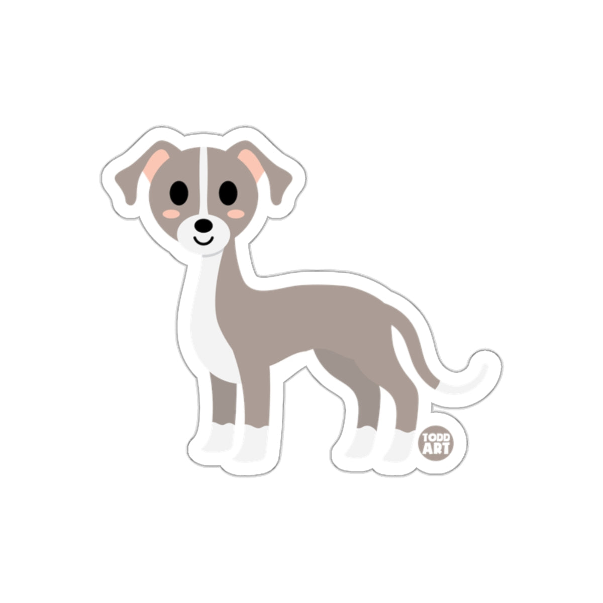 Cute Cartoon Greyhound Illustration Sticker Product