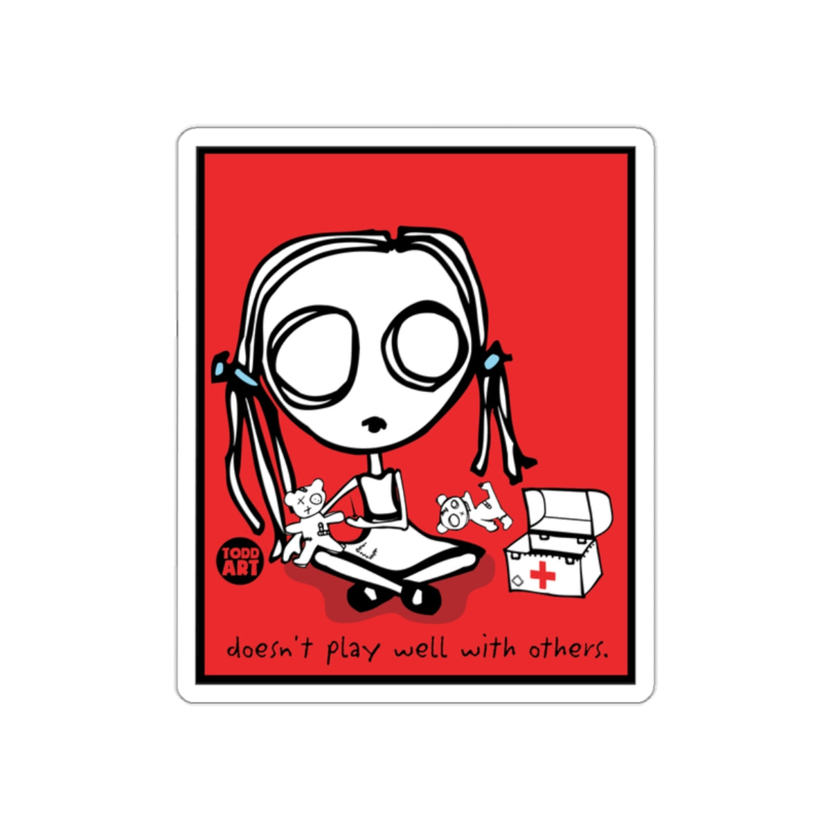 Doesn't Play Well With Others Cartoon Design Art Print