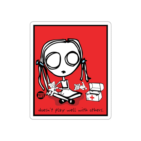 Doesn't Play Well With Others Cartoon Design Art Print