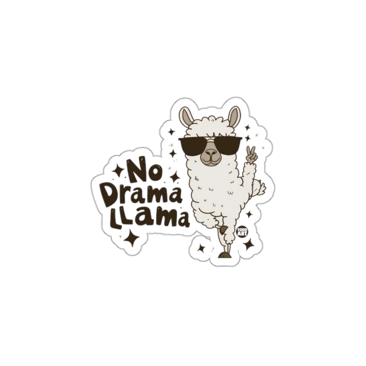 No Drama Llama Sticker with Cool Sunglasses Design