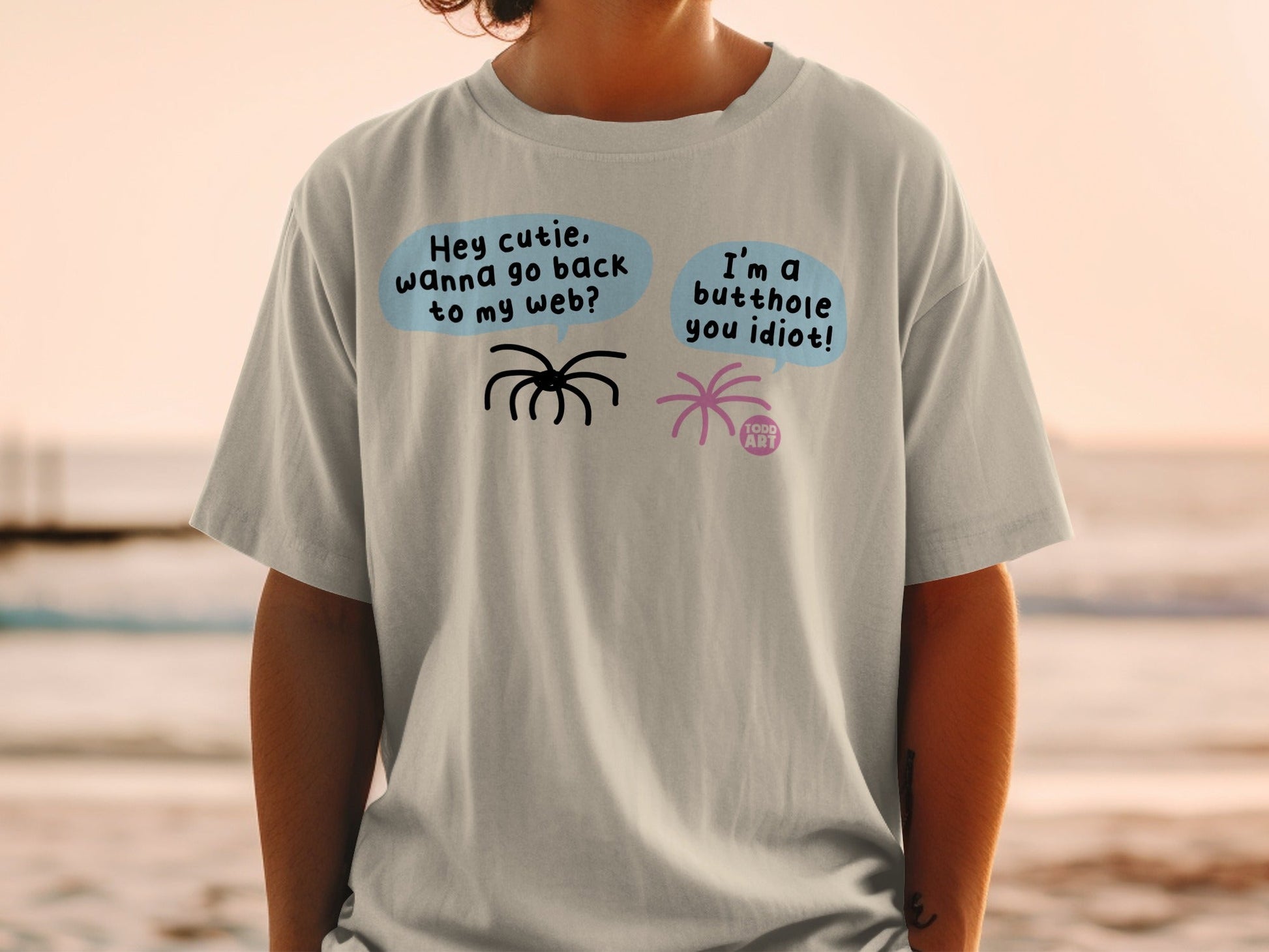 Humorous Spider Dialog T-Shirt Fun Graphic Tee