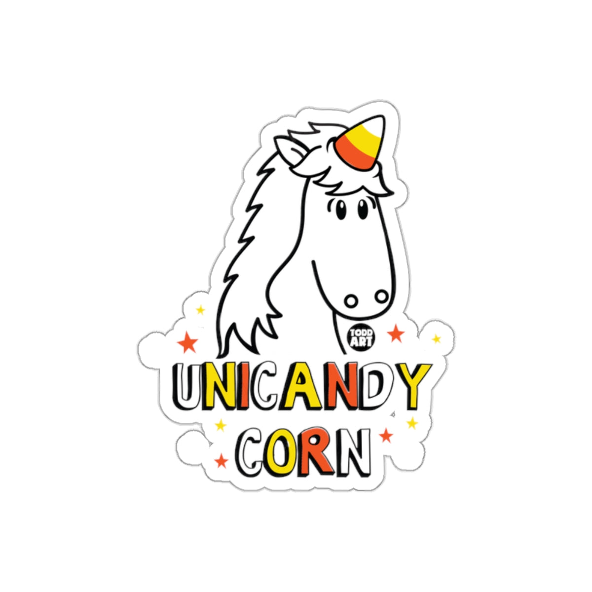 Unicandy Corn Cartoon Sticker with Colorful Letters