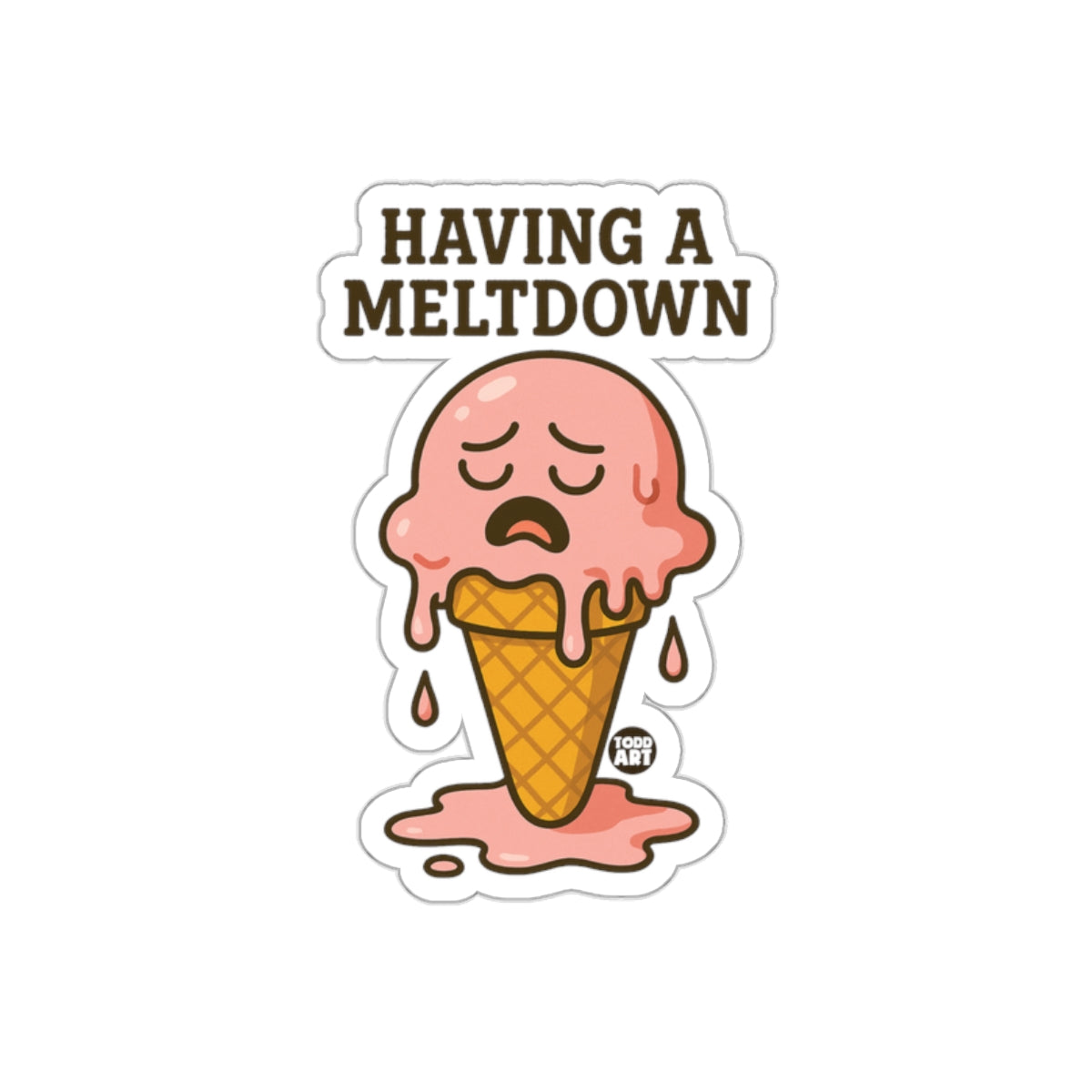 Having a Meltdown Ice Cream Sticker Product