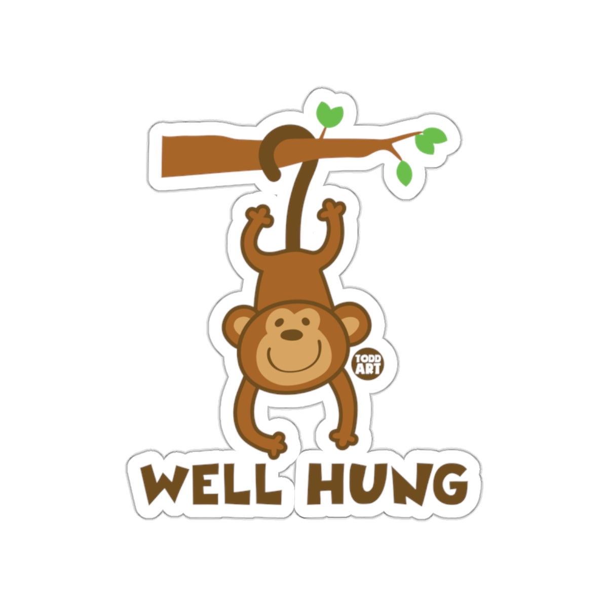 Well Hung Monkey Cartoon Graphic Sticker