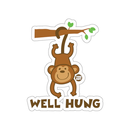 Well Hung Monkey Cartoon Graphic Sticker