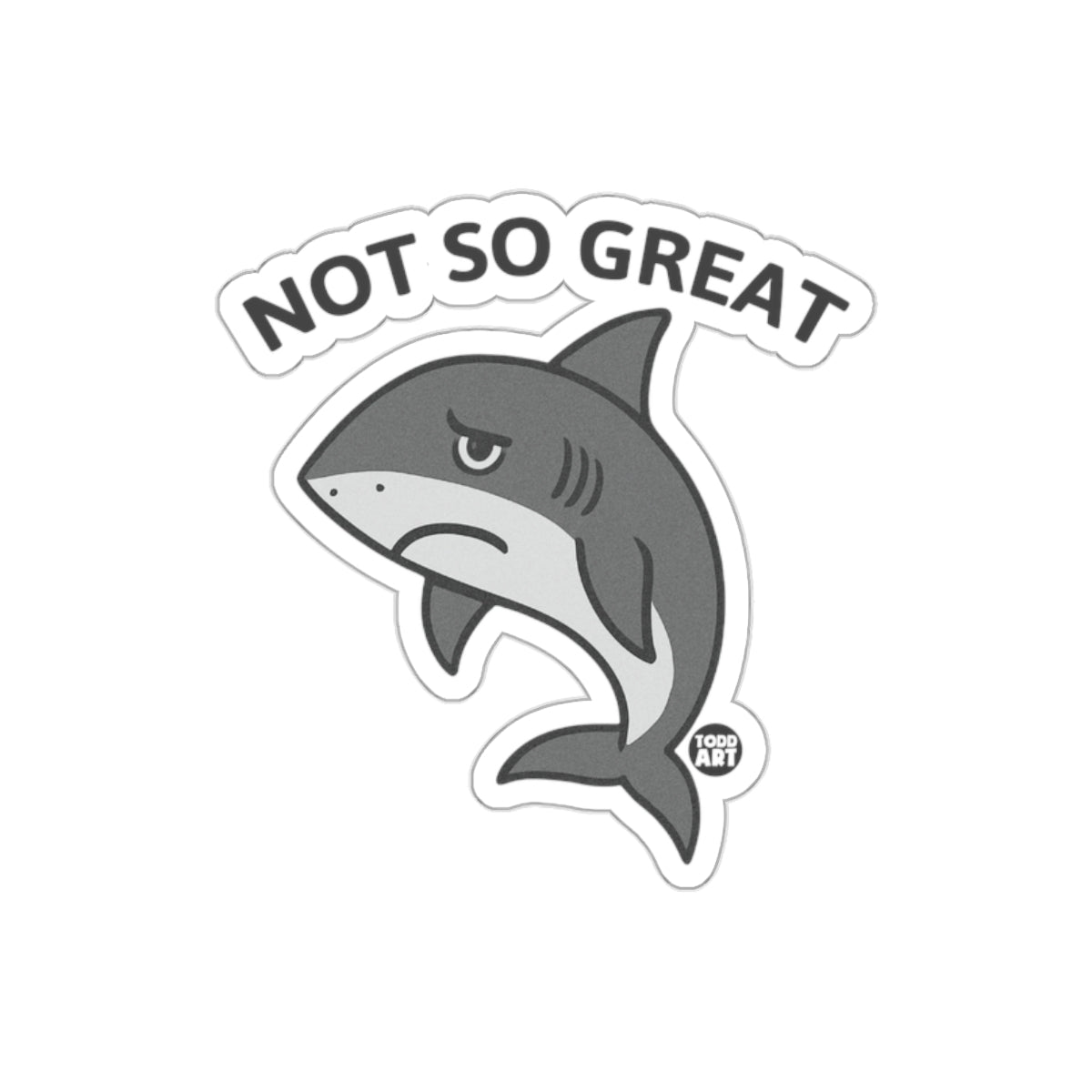 Not So Great Shark With Sad Expression Art sticker