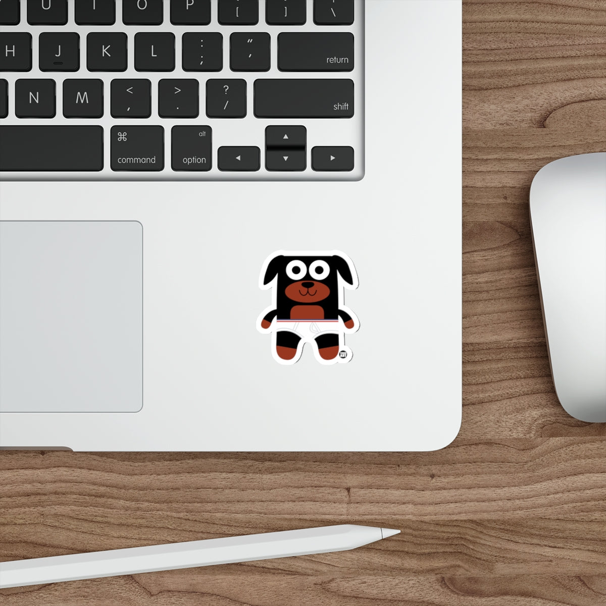 Cartoon Dog in Diaper Sticker Fun Laptop Decor Accessory