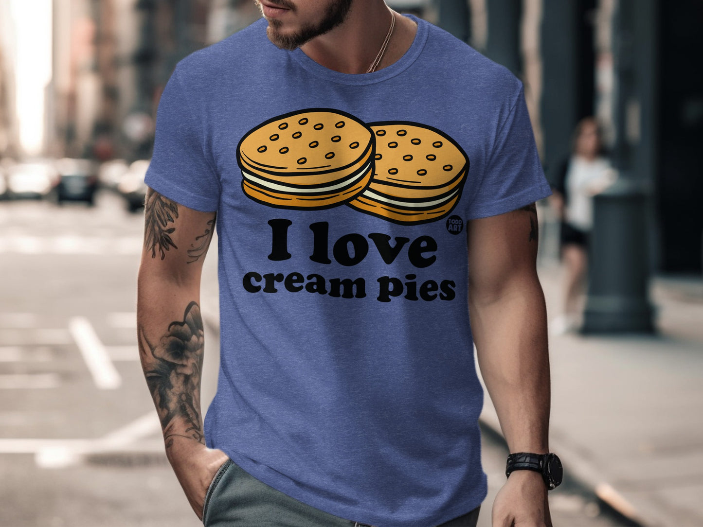 I Love Cream Pies Graphic T-shirt for Casual Wear