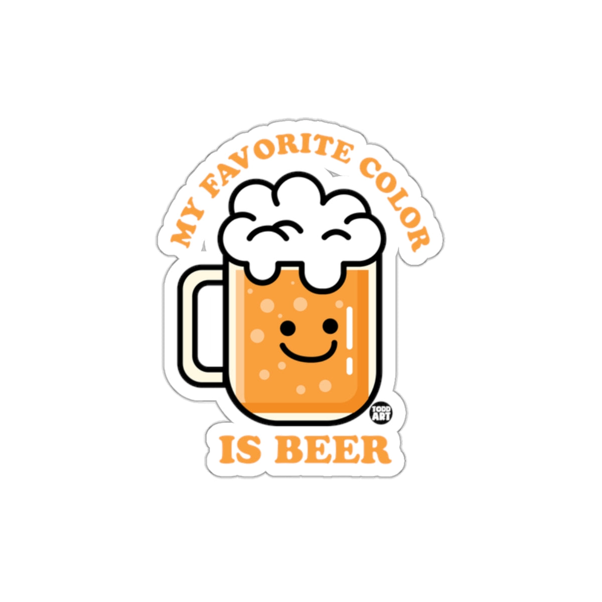 My Favorite Color Is Beer Funny Sticker Design