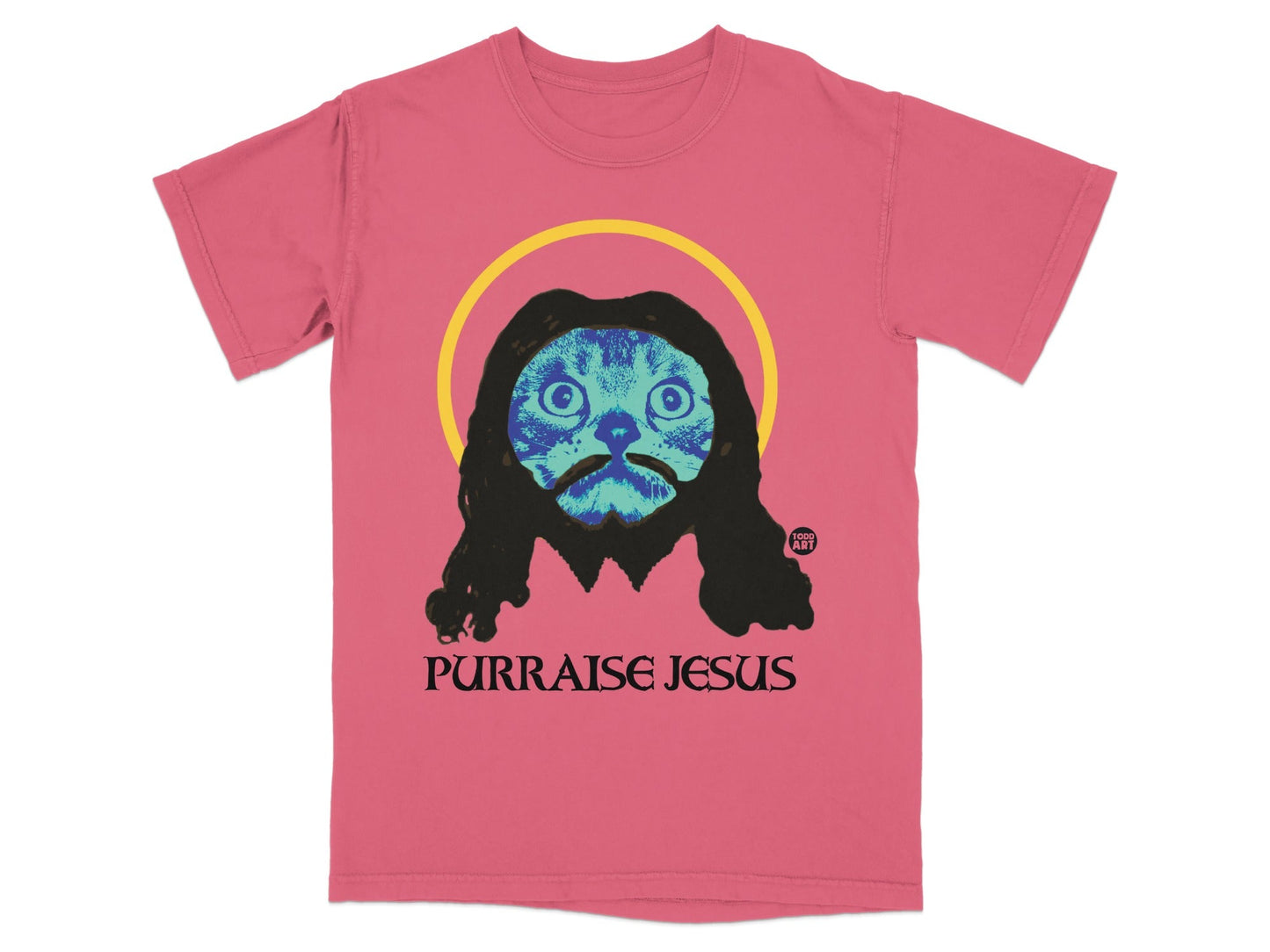 Purraise Jesus Cat Graphic Design T-shirt