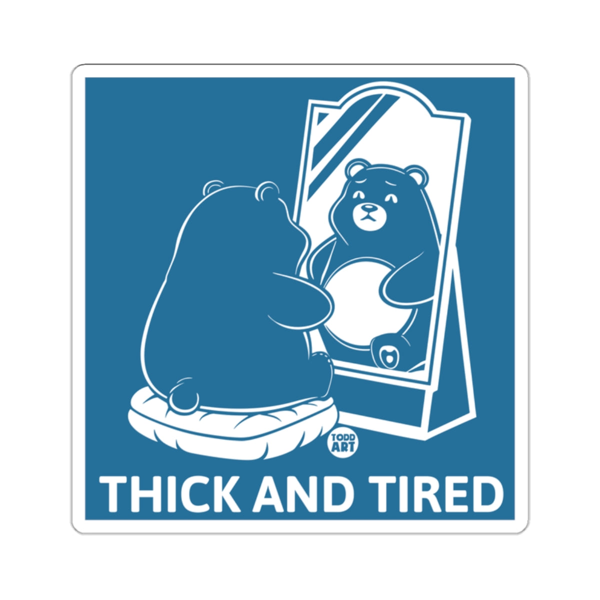 Thick and Tired Bear Looking into Mirror product