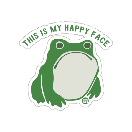 Cute Frog With This Is My Happy Face Sticker
