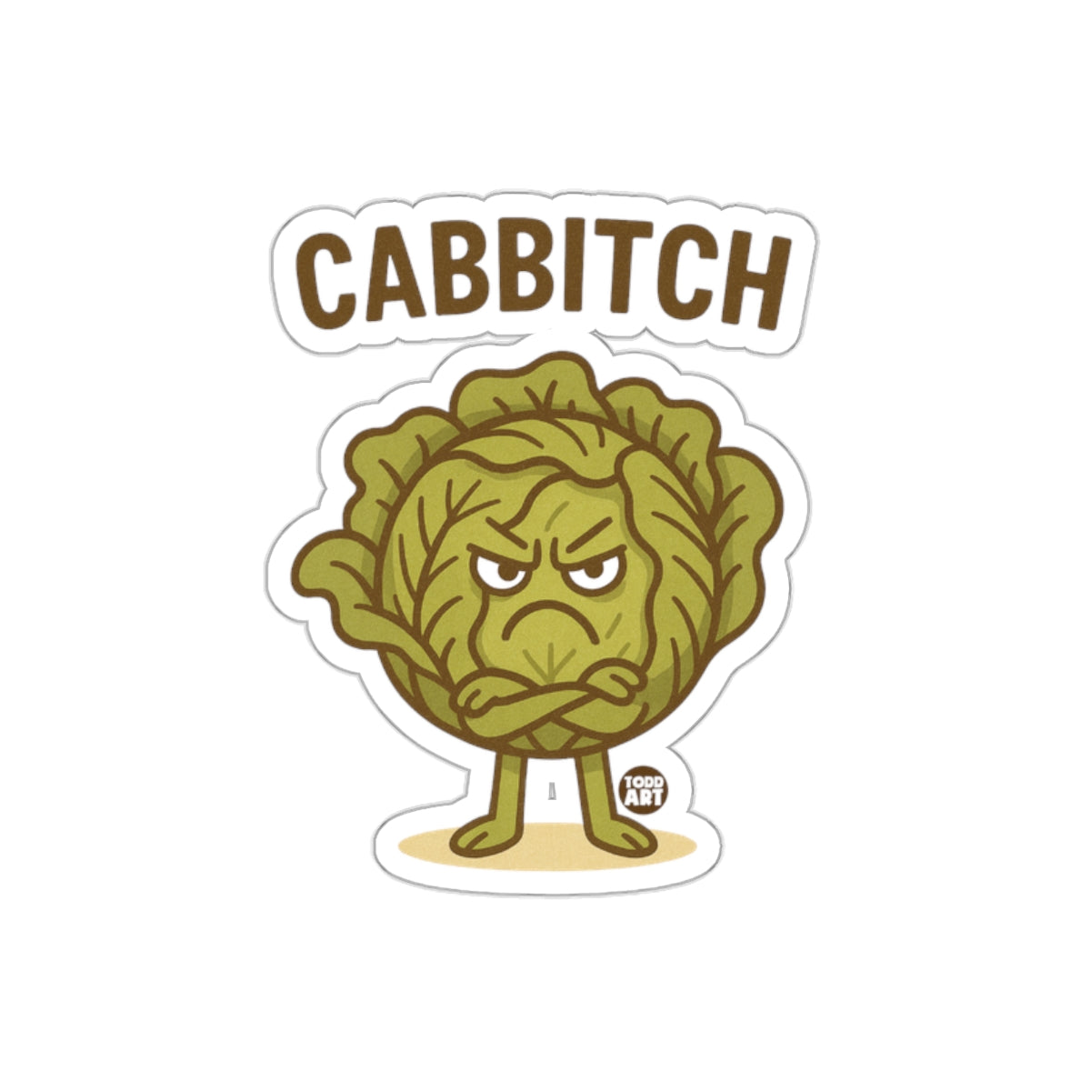 Angry Cabbage Character with Funny Text Product