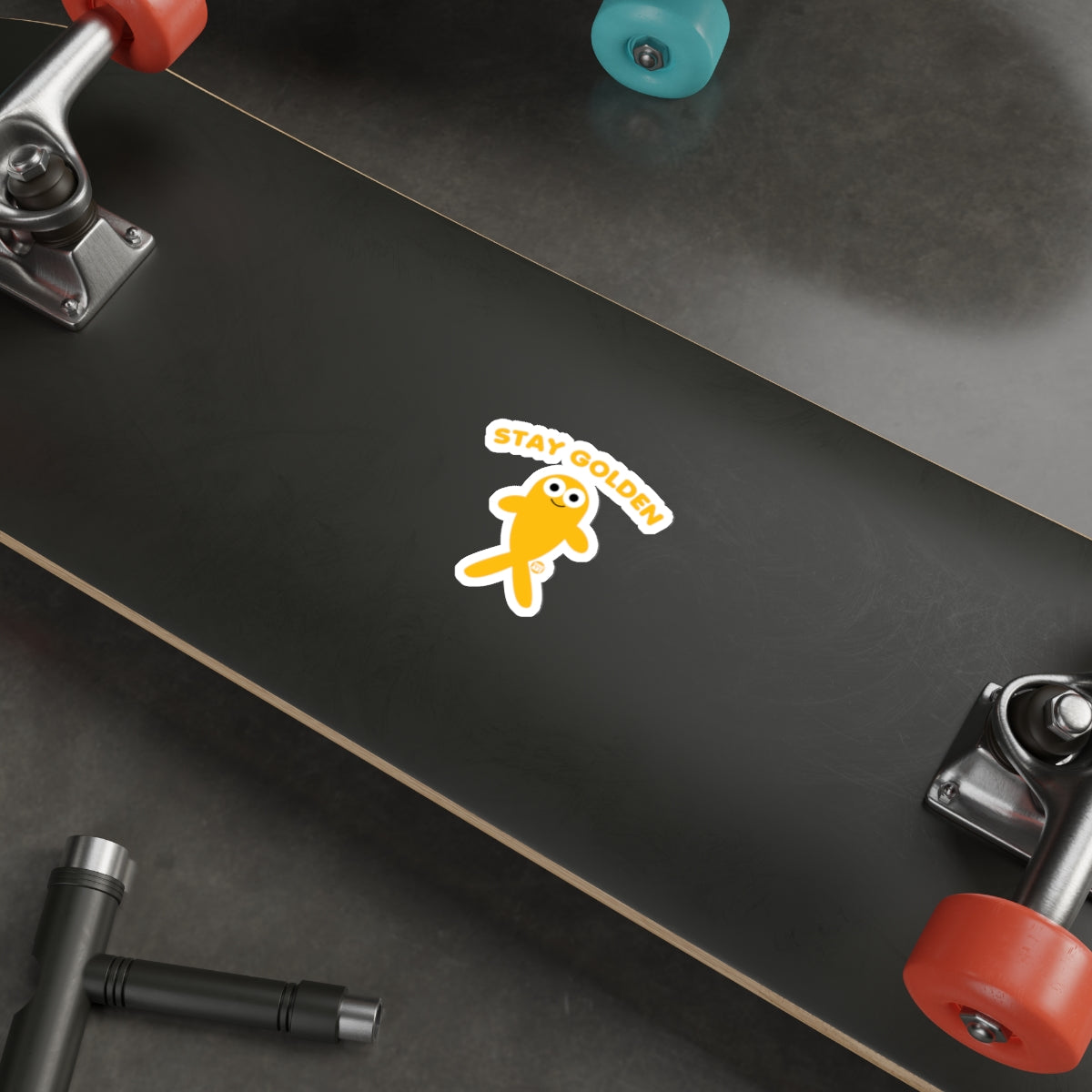 Stay Golden Sticker Design Skateboard Deck