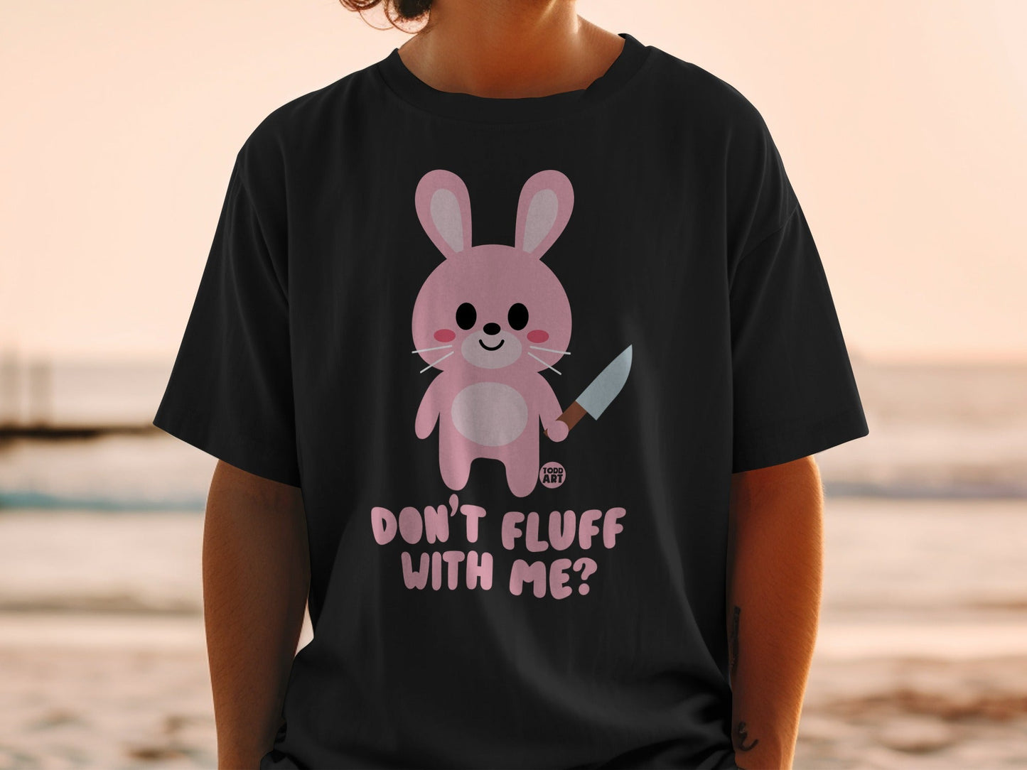 Don't Fluff With Me Bunny Graphic T-Shirt