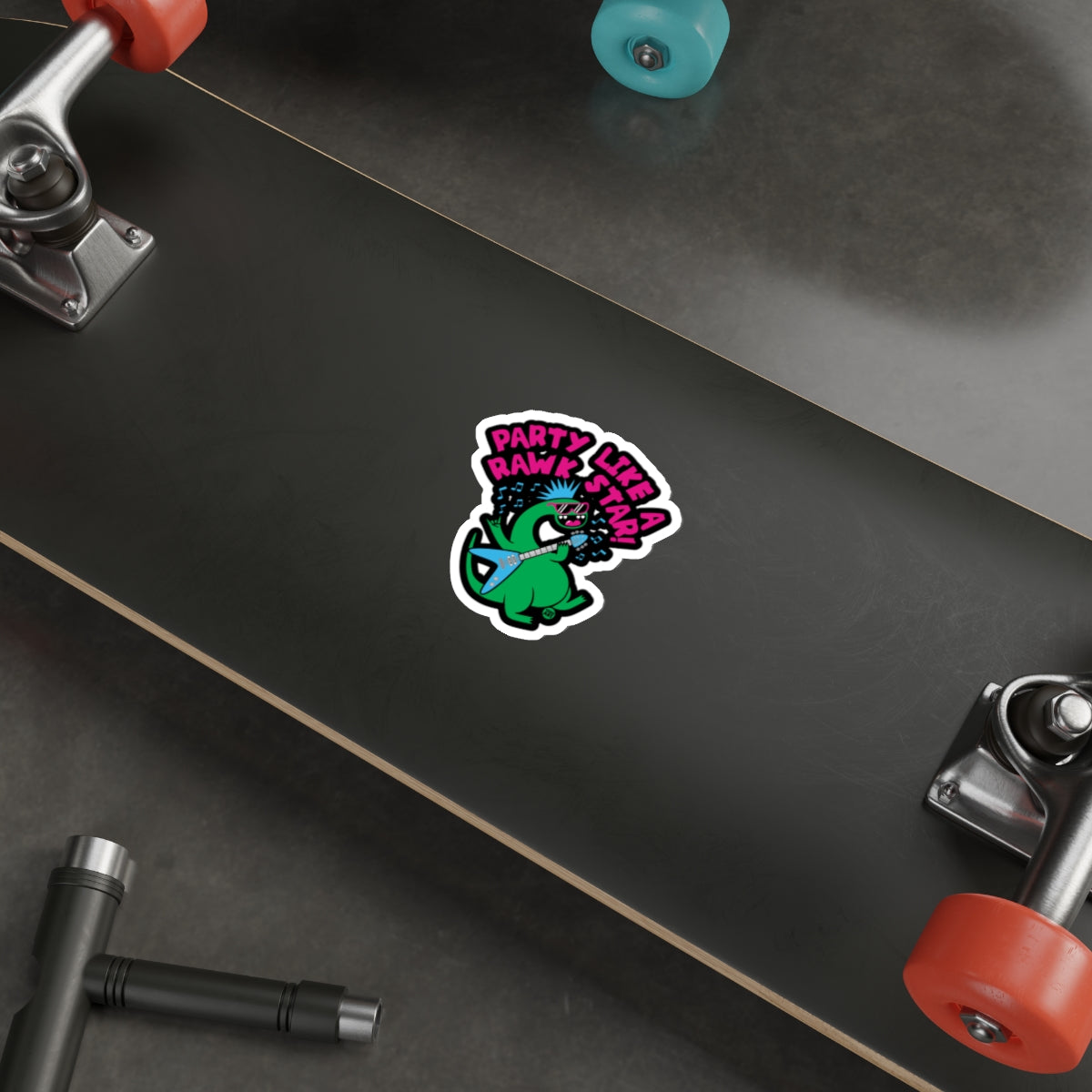 Party Like a Rawk Star Skateboard Sticker