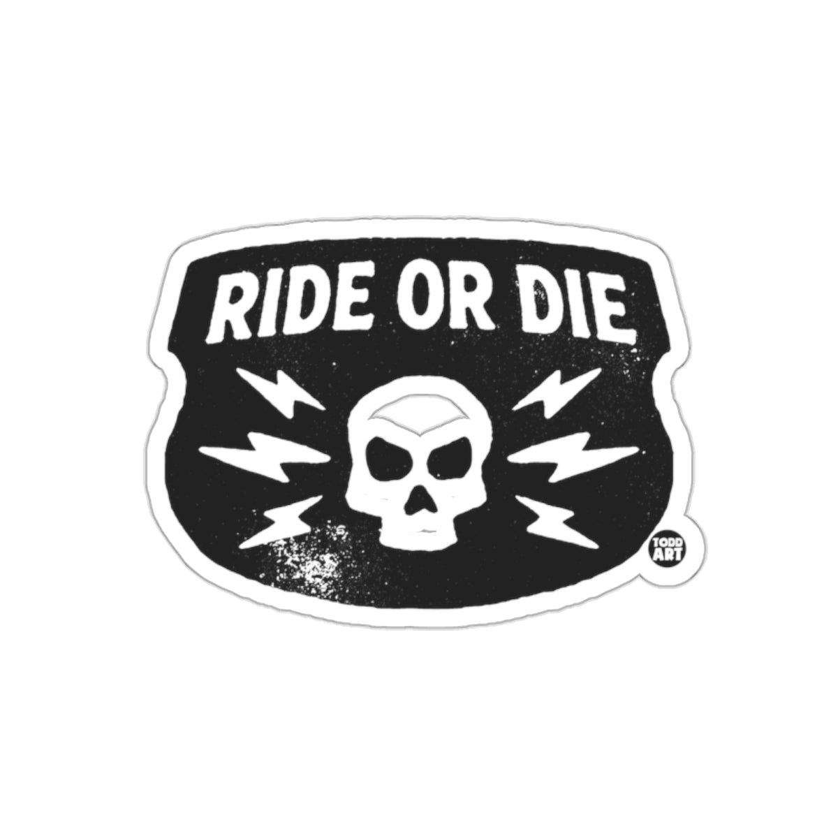Ride Or Die with Skull And Lightning Design Stickers