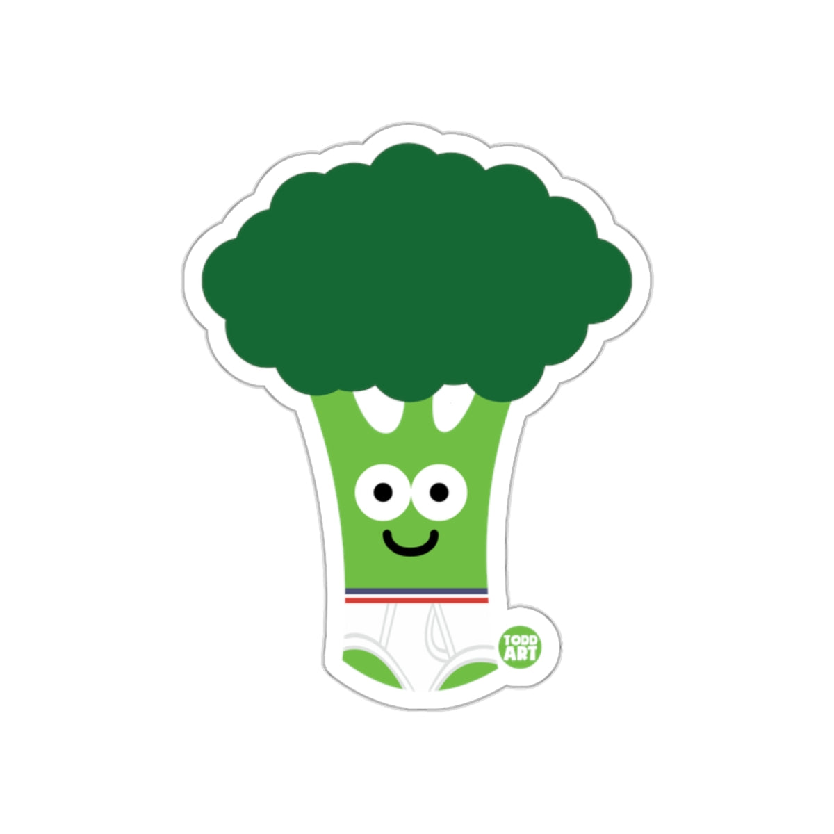 Happy Broccoli Character Sticker for Kids and Adults