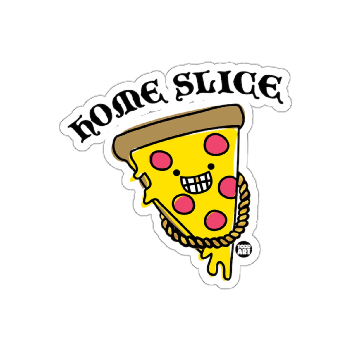 Home Slice Pizza With Gold Chain Kawaii Food Art Stickers