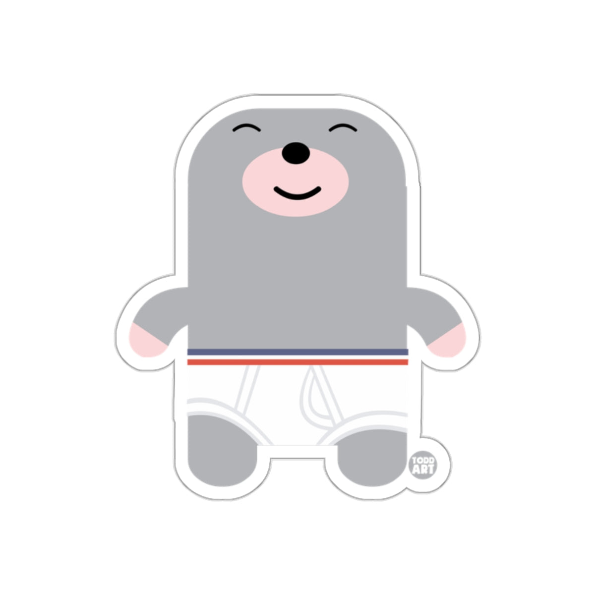 Happy Cartoon Bear Design Sticker for Kids